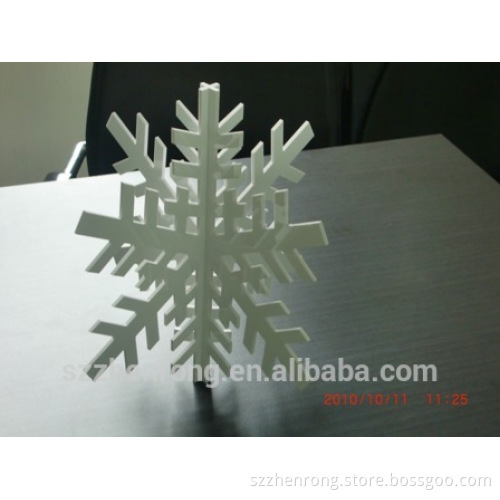CNC cutting plastic snowflake for Christmas decorative field